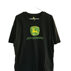 Black John Deere Short Sleeve T-Shirt Size XXL 100% Cotton
